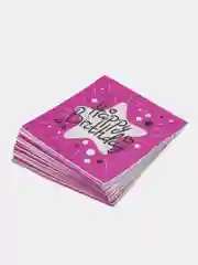Фуксия салфетки "С днем рождения", детские, бумажные, 20 штук