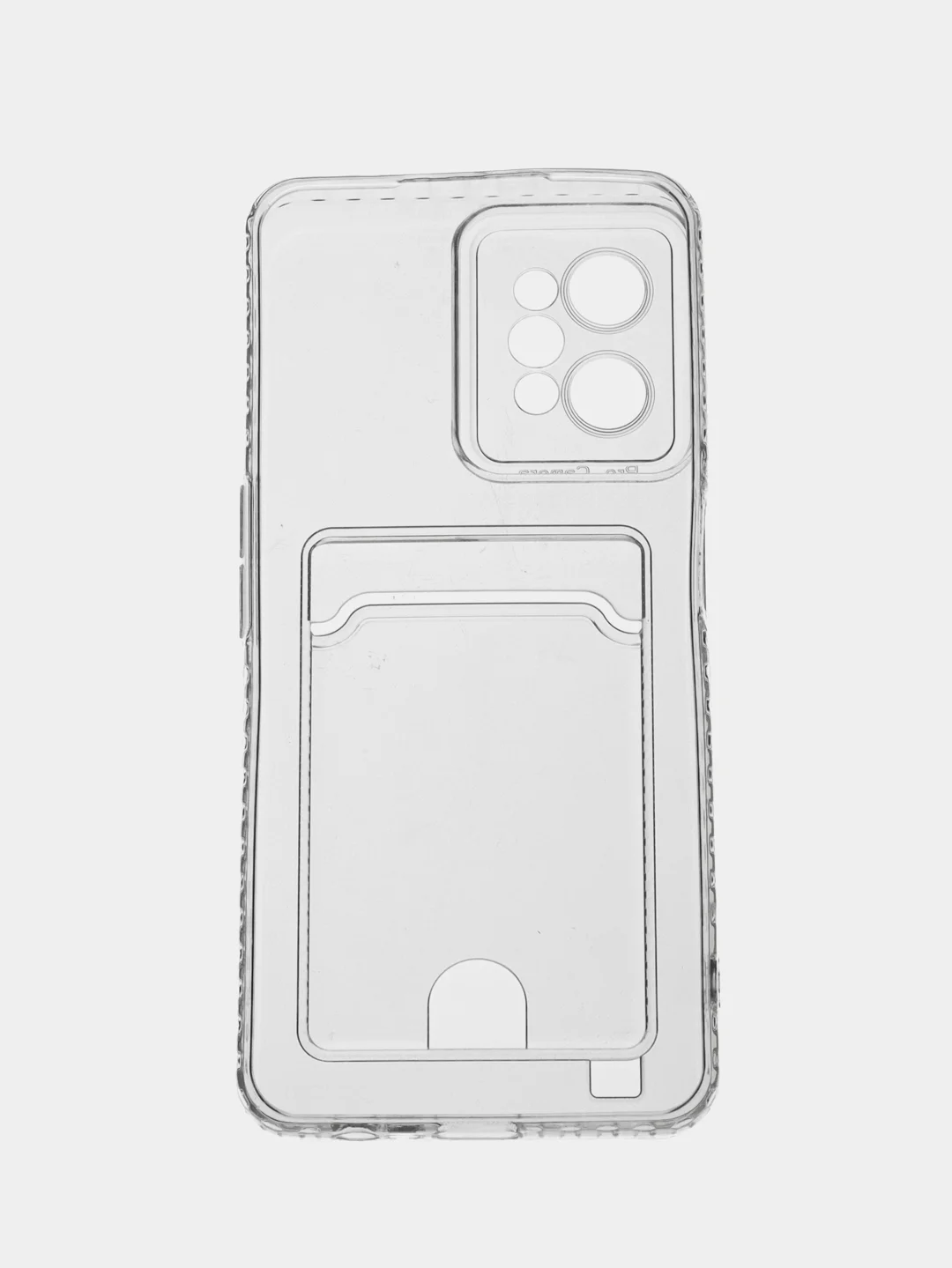 Прозрачный силиконовый чехол для Realme C30, C31, C35 (Реалме С30 С31 С35)с карманом, прозрачный