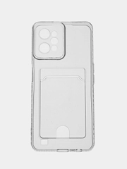 Силиконовый чехол для Realme C30, C31, C35 (Реалме С30 С31 С35)с карманом, прозрачный