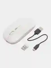Белый мышь беспроводная / Мышка компьютерная с RGB подсветкой
