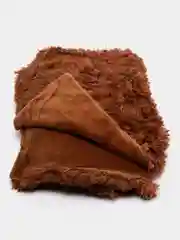Терракотовый пушистый плед / Яркий плед / Меховой плед / Эконом упаковка