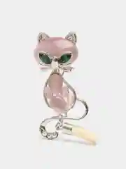 Зеленый брошь "Кошка", с опаловым камнем