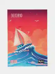 Блокнот для зарисовок А5, бумага 200г/м2. Скетчпад от MyArt "Корабль". Проф-Пресс
