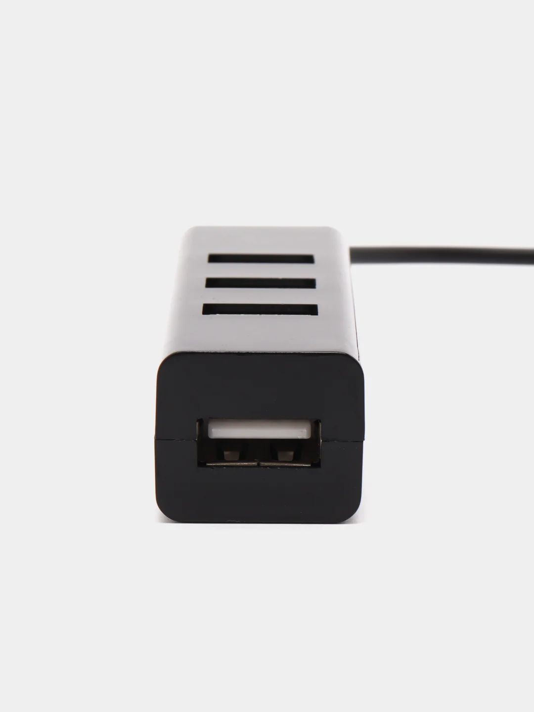 Черный разветвитель USB-хаб, 4 x USB 2.0, USB штекер, пластик