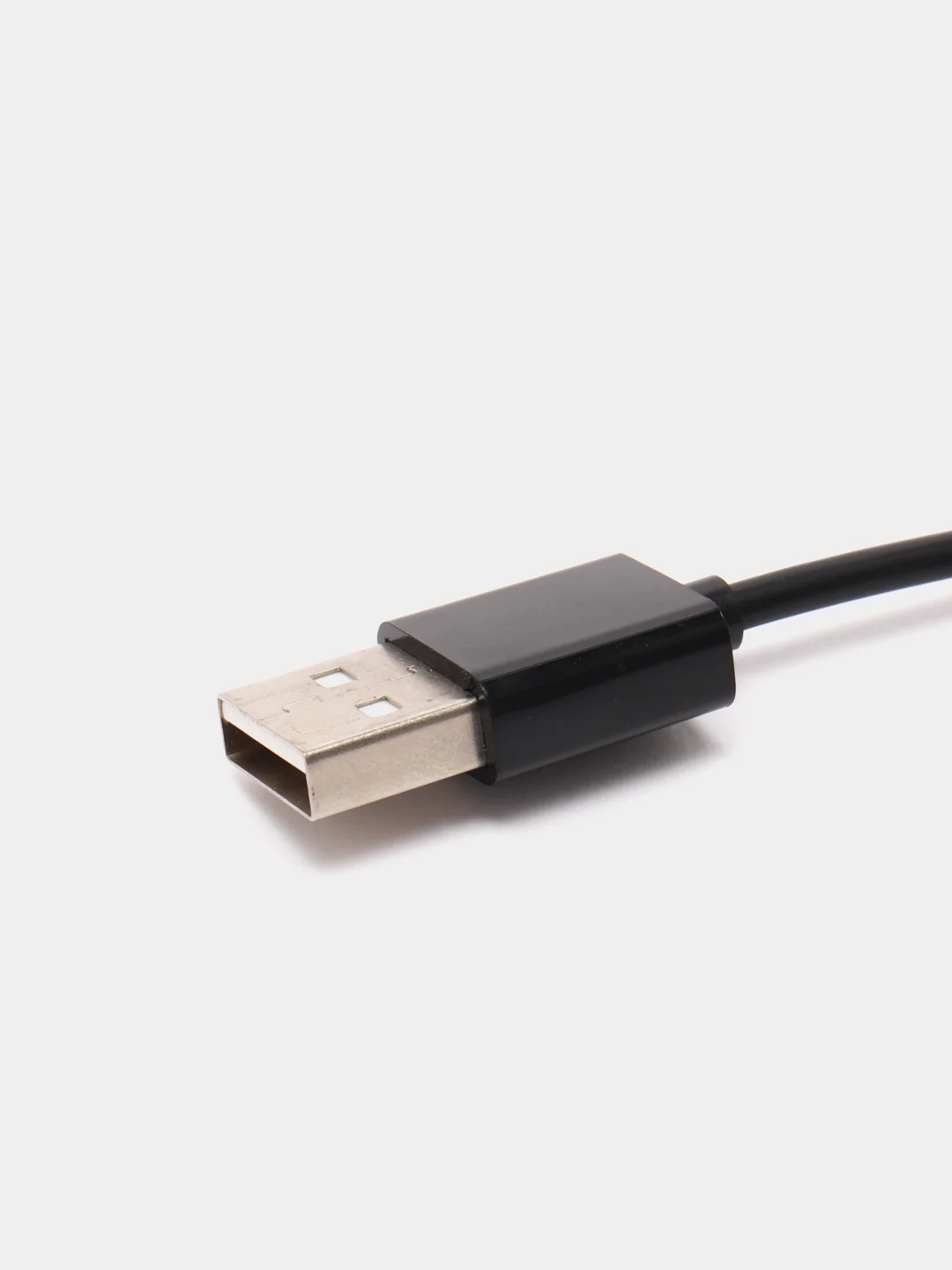 Черный разветвитель USB-хаб, 4 x USB 2.0, USB штекер, пластик