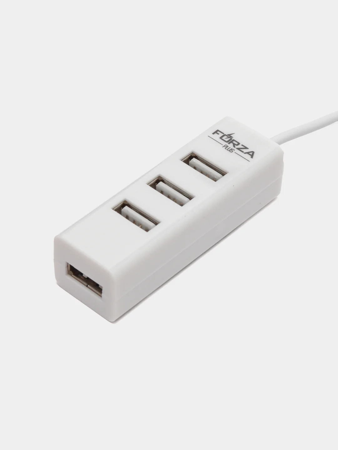 Белый разветвитель USB-хаб, 4 x USB 2.0, USB штекер, пластик
