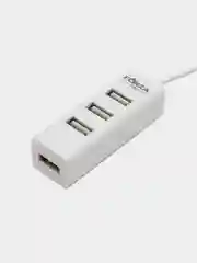 Белый разветвитель USB-хаб, 4 x USB 2.0, USB штекер, пластик