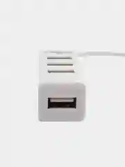 Белый разветвитель USB-хаб, 4 x USB 2.0, USB штекер, пластик