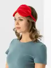 Алый подарочный набор для сна (маска,повязка на голову,сумочка для хранения)