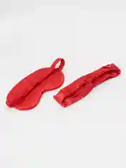 Алый подарочный набор для сна (маска,повязка на голову,сумочка для хранения)
