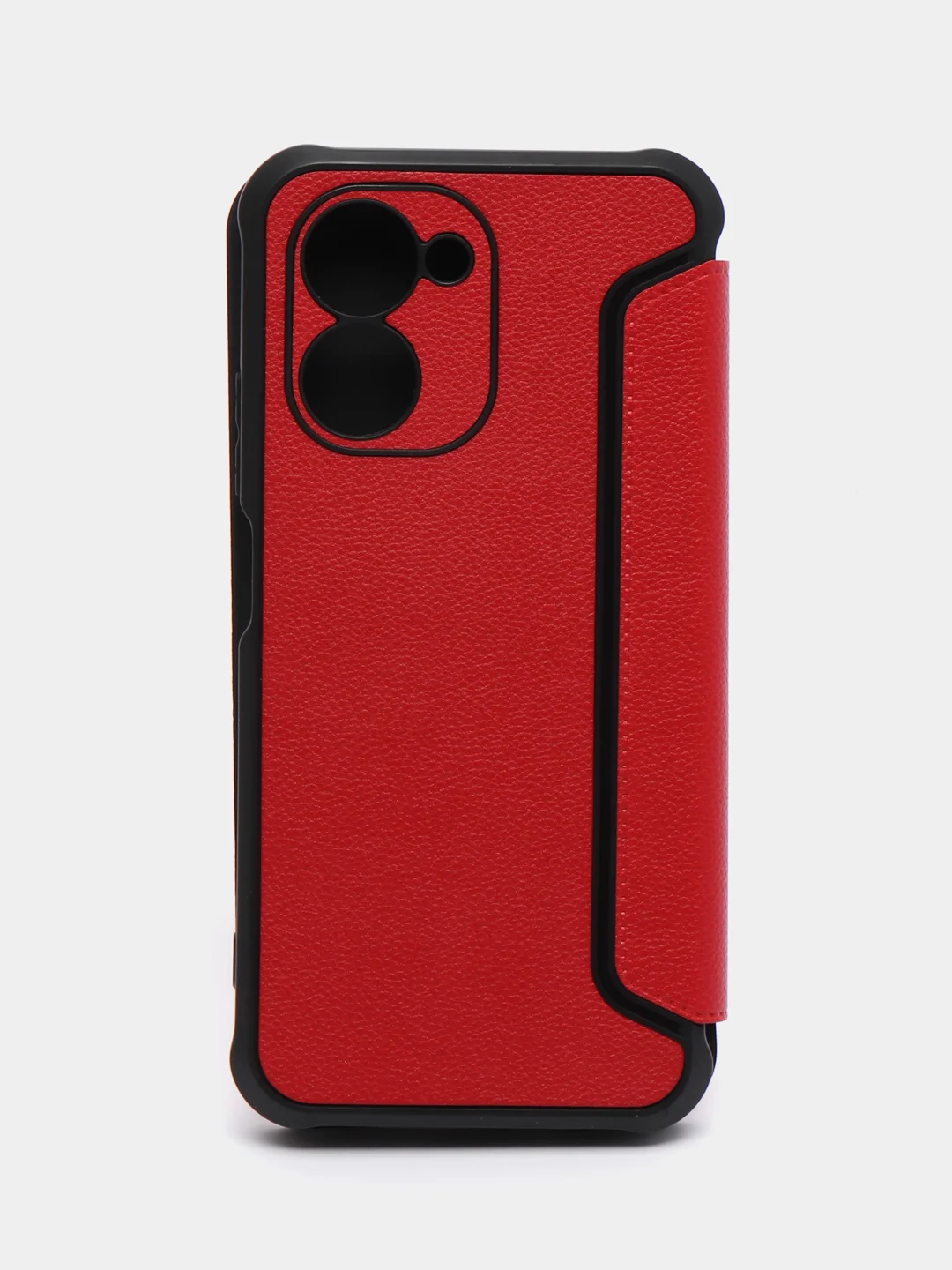 Красный чехол-книжка Realme C30, C33, с магнитом, защита камеры, защита углов