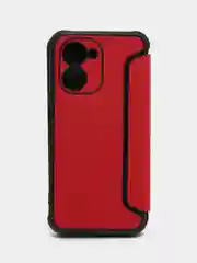 Красный чехол-книжка Realme C30, C33, с магнитом, защита камеры, защита углов