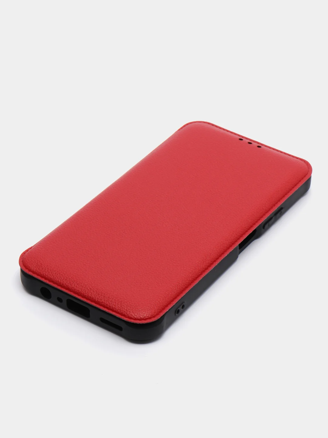 Красный чехол-книжка Realme C30, C33, с магнитом, защита камеры, защита углов