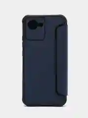 Светло-синий чехол-книжка Realme C30, C33, с магнитом, защита камеры, защита углов