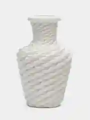 Белый ваза декоративная, пластик, 19.5 x 13 см