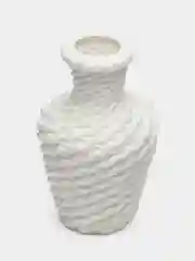 Белый ваза декоративная, пластик, 19.5 x 13 см