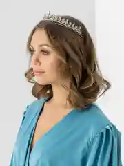 Золотой диадема, тиара женская, корона на праздник