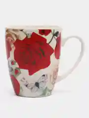 Красный кружка с ложкой в подарочной упаковке