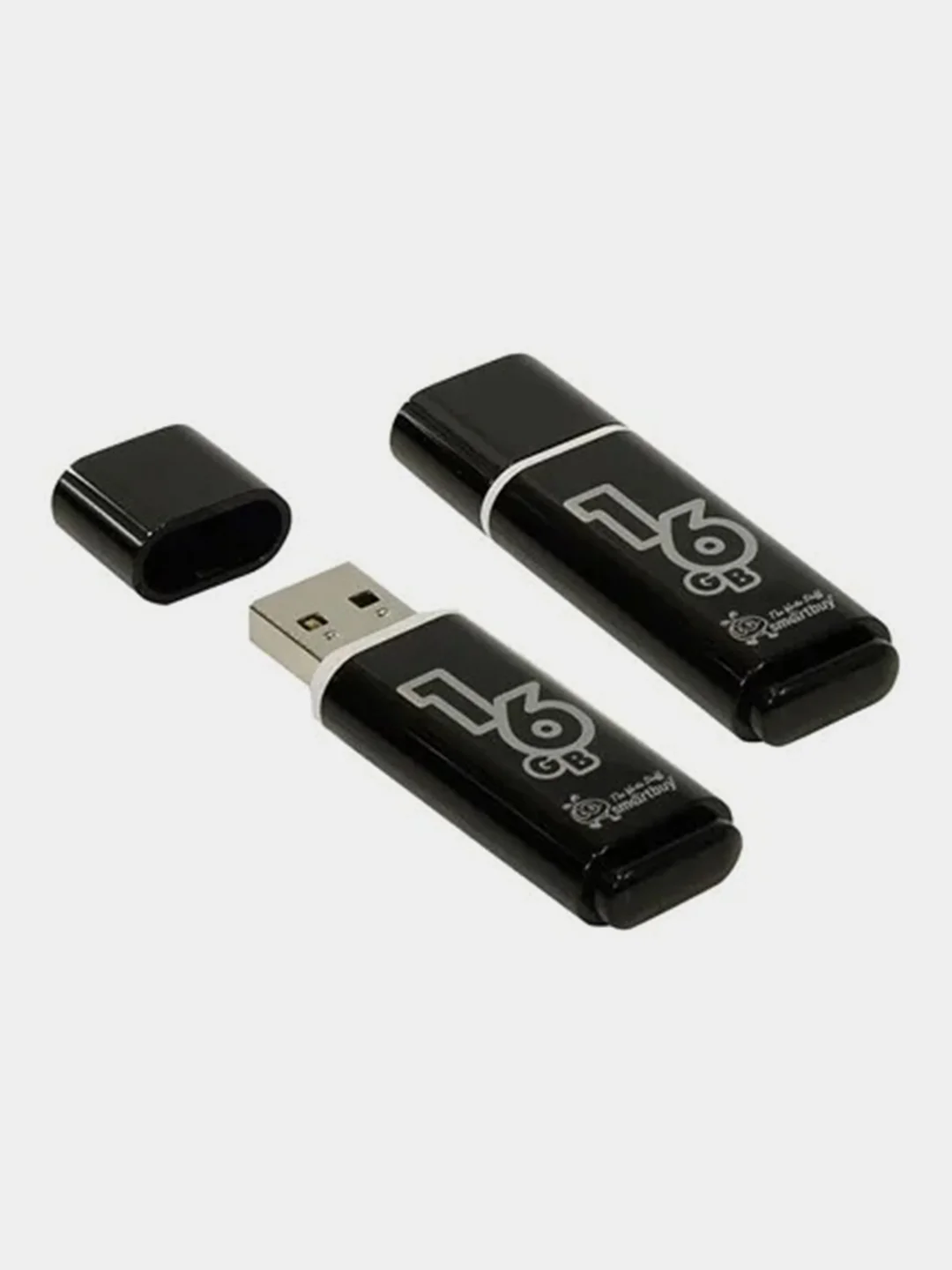 Черный флешка USB 16 gb flash drive Smart Buy Glossy series (sb16gbgs-k)