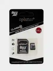 Карта памяти Eplutus micro SDXC Class 10, 64 GB, c адаптером