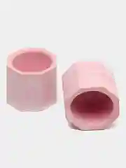 Розовый гипсовый подсвечник мини (набор 2 штуки)