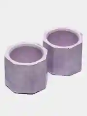 Фиолетовый гипсовый подсвечник мини (набор 2 штуки)