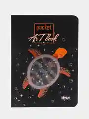 Золотистый хаки скетчбук MyArt Pocket Artbook, А6, без линовки, 100 г/м2, 80 листов. Проф-Пресс