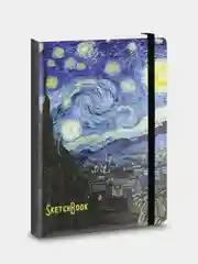 Хром блокнот для зарисовок А5, с резинкой. Скетчбук 80 листов. Проф-Пресс