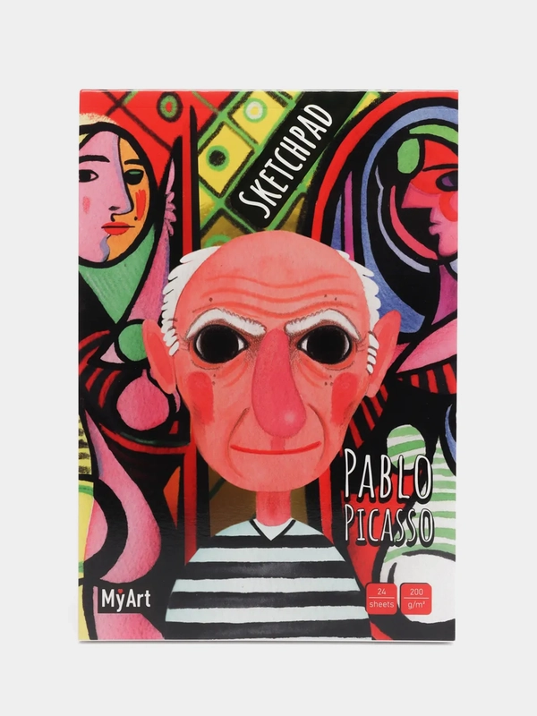 Блокнот для зарисовок А5, бумага 200г/м2. Скетчпад от MyArt "Пабло Пикассо". Проф-Пресс