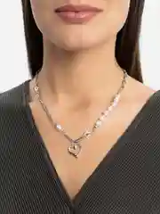 Белый подвеска с цепочкой на шею, кулон "Сердце"