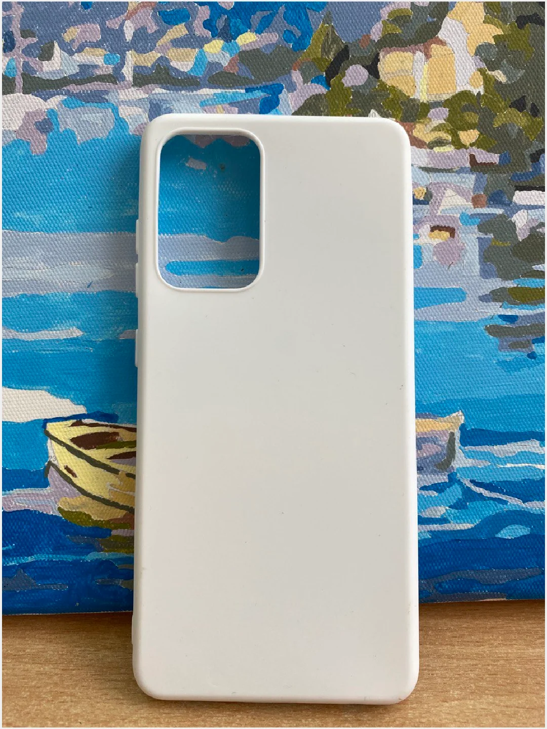 Белый чехол Samsung Galaxy A52 силиконовый матовый, цветной