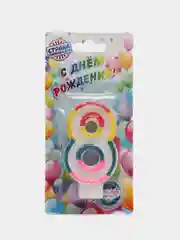 Свеча для торта "Блестящий ободок", с блестками, цифра "8", 7 см