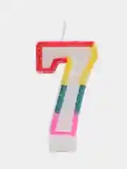 Свеча для торта "Блестящий ободок", с блестками, цифра "7", 7 см
