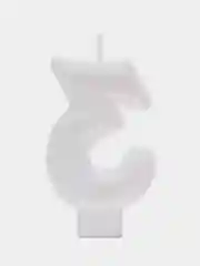 Свеча для торта "Блестящий ободок", с блестками, цифра "3", 7 см