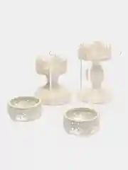 Белый подсвечник для двух свечей, 2 штуки