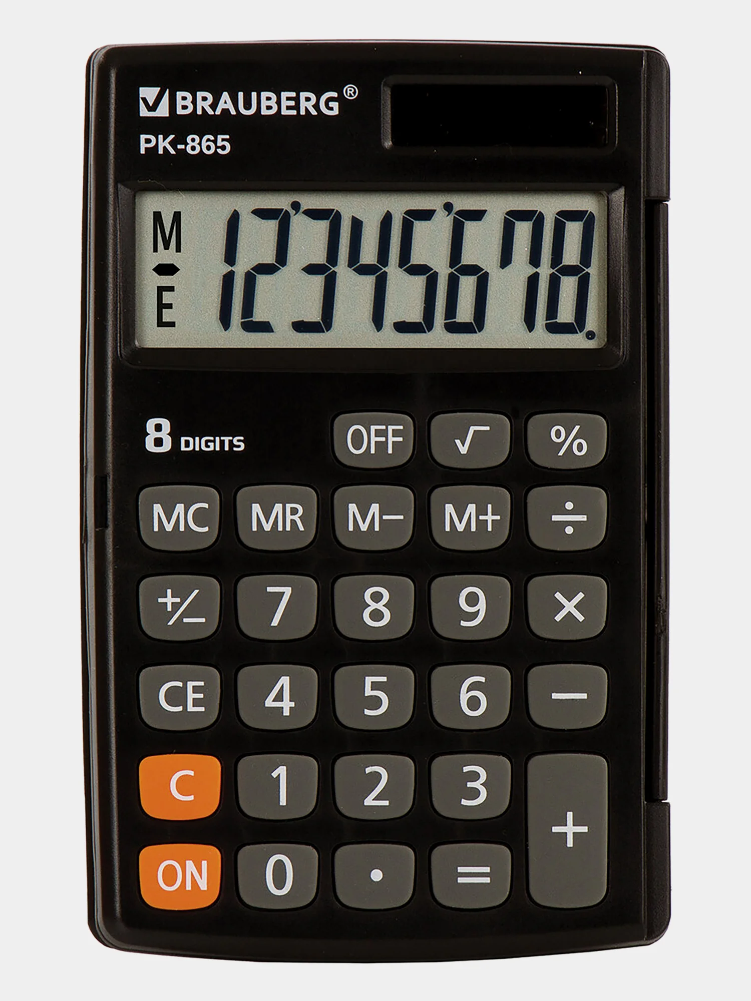 Калькулятор карманный BRAUBERG PK-865-BK, 120 x 75 мм