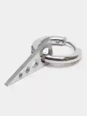 Серый металлик серьга из нержавеющей стали  1 штука