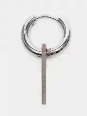 Серый металлик серьга из нержавеющей стали  1 штука