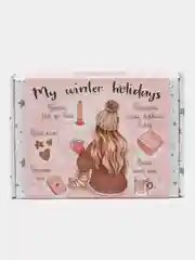 Набор подарочный "Happy holiday" плед, маска для сна, подсвечник, свеча