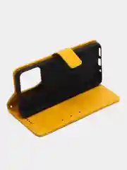 Желтый кожаный PU чехол-книжка Xiaomi Redmi 10C