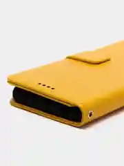 Желтый кожаный PU чехол-книжка Xiaomi Redmi 10C
