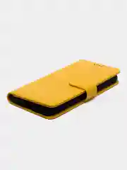 Желтый кожаный PU чехол-книжка Xiaomi Redmi 10C