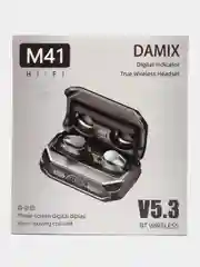 Серебряный беспроводные наушники премиум версий  М41, с powerbank, 2000 мАч