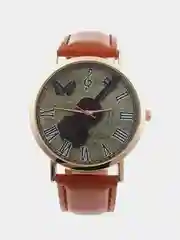 Часы со скрипкой, ремешок коричневый