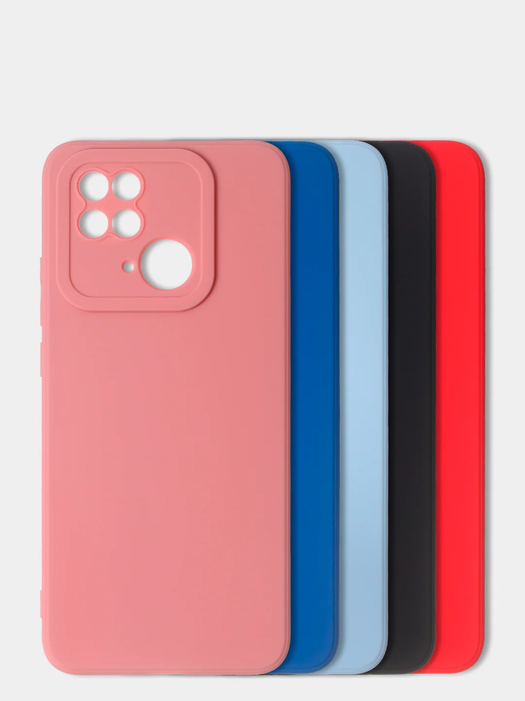 Голубой чехол для Redmi 10C матовый, с дополнительной защитой камеры