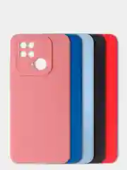 Голубой чехол для Redmi 10C матовый, с дополнительной защитой камеры