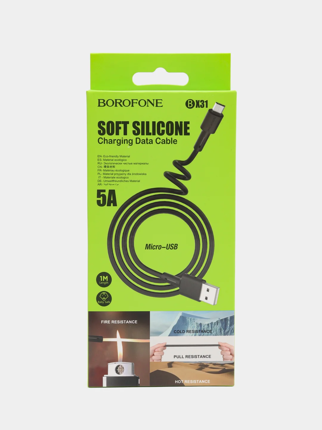 Черный usb Кабель Borofone BX31 для быстрого заряда телефона Android Micro USB/Type-C