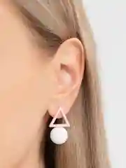 Алый серьги женские из ассимметрических фигур