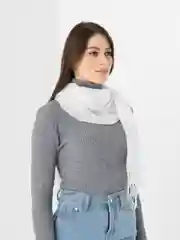 Белый палантин кашемировый