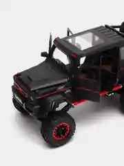 Черный металлическая модель машины "Гелендваген 6x6", свет и звук, масштаб 1:20/гелик 6х6